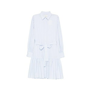 �K���g ���f�B�[�X �����s�[�X �g�b�v�X Belted striped-pattern mini dress White
