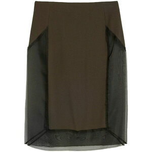 �A�~ ���f�B�[�X �X�J�[�g �{�g���X Tulle-panel straight skirt Green
