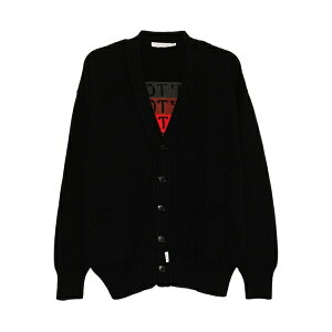 �W���V���A �T���_�[�X ���f�B�[�X �J�[�f�B�K�� �A�E�^�[ Slogan-embroidered cardigan Black