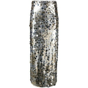 �p���b�V�� ���f�B�[�X �X�J�[�g �{�g���X Gonna paillette-embellished high-waisted skirt Silver