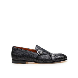 �h���J���Y �����Y �X���b�|���E���[�t�@�[ �V���[�Y Double Adler Moccasin With Double Buckle In Woven Leather Color Blue BLUE