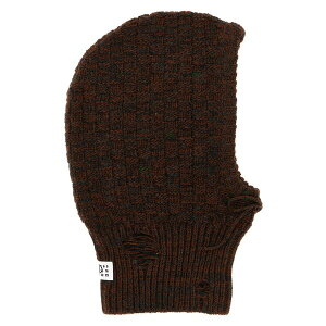 }^}WF Y Xq ANZT[ Distressed Wool Balaclava BROWN