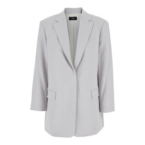 ZI[ fB[X WPbgu] AE^[ Grey Single Breasted Jacket With Classic Lapels In Tech Fabric Woman Metallic
