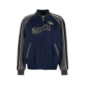 }j Y WPbgu] AE^[ Navy Blue Satin Bomber Jacket BLUMARINE