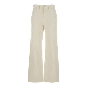 G[W[W[Y fB[X fjpc {gX 'kora' White Trousers With Logo Patch On The Back In Cotton Woman White