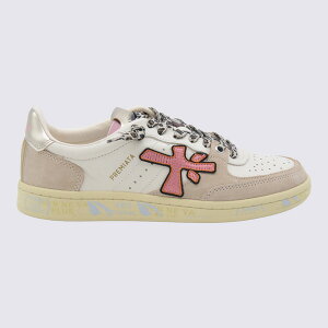 v~A[^ fB[X Xj[J[ V[Y White And Pink Leather Clayd Sneakers -