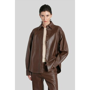nCN[ fB[X WPbgu] AE^[ Belty Leather Jacket In Brown Leather brown