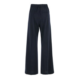 �e�� ���f�B�[�X �J�W���A���p���c �{�g���X 'niside' Blue Wide Leg Trousers With Front Pleats In Wool Blend Woman Blu