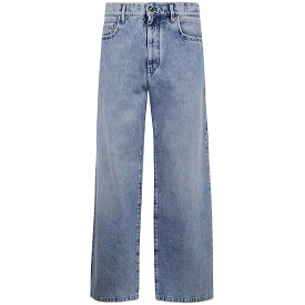 ヴェルサーチ メンズ デニムパンツ ボトムス Pant Denim Stop Denim Blue S.stone Wash Blue Raw Cut Light Blue