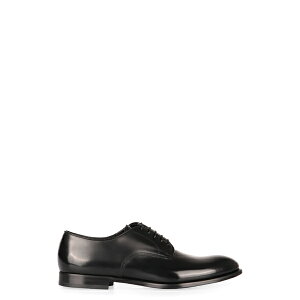 hJY Y hXV[Y V[Y Smooth Leather Lace-up Shoes Black