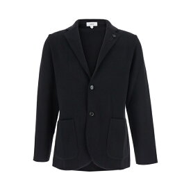 ラルディーニ メンズ ジャケット＆ブルゾン アウター Black Jacket With Classic Lapels And Button Fastening In Cotton Man Black