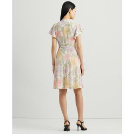 ラルフローレン レディース ワンピース トップス Women's Floral Bubble Crepe Tie-Neck Dress Cream Multi