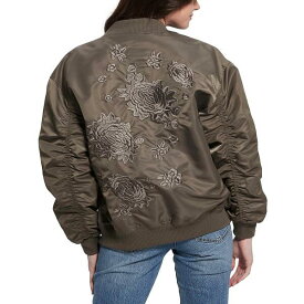 ゲス レディース ジャケット＆ブルゾン アウター Women's Birks Embroidered-Back Oversized Bomber Jacket GENERAL BROWN