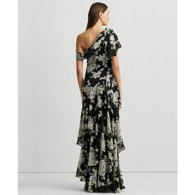 ラルフローレン レディース ワンピース トップス Women's One-Shoulder Floral Gown Black/Cream