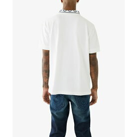 トゥルーレリジョン メンズ ポロシャツ トップス Men's Short Sleeve Relaxed Polo Shirt Optic White