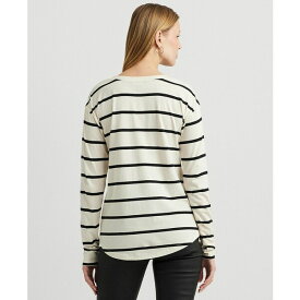 ラルフローレン レディース カットソー トップス Women's Embellished Striped Tee Mascarpone Cream/black