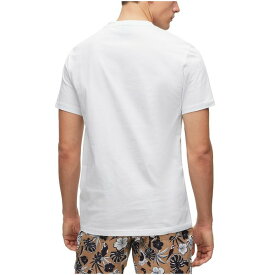 ヒューゴボス メンズ Tシャツ トップス Men's Contrast Logo Cotton Relaxed-Fit T-shirt White