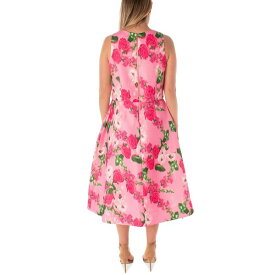 メゾン タラ レディース ワンピース トップス Women's Floral-Print Jacquard Midi Dress Bubblegum/blush