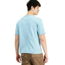 ゲス メンズ Tシャツ トップス Men's Postcard Logo Graphic Crewneck T-Shirt Laguna Blue Multi