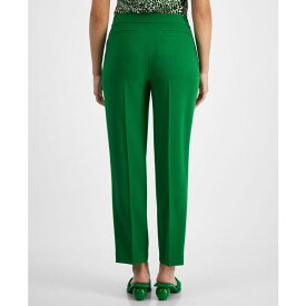 バースリー レディース カジュアルパンツ ボトムス Women's Textured Crepe Mid Rise Staight-Leg Pants, Created for Macy's Green Chili