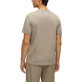 ヒューゴボス メンズ Tシャツ トップス Men's Color-Blocked Logo Print T-shirt Beige