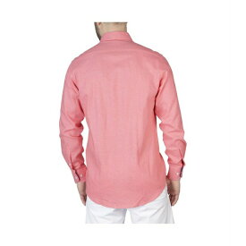 テーラーバード メンズ シャツ トップス Solid Linen Long Sleeve Shirt Coral