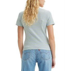 リーバイス レディース カットソー トップス Women's Slim Fit Honey Ribbed Logo T-Shirt Julip Stripe
