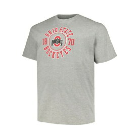 チャンピオン レディース Tシャツ トップス Men's Heather Gray Ohio State Buckeyes Big and Tall Circle Logo T-shirt Heather Gray