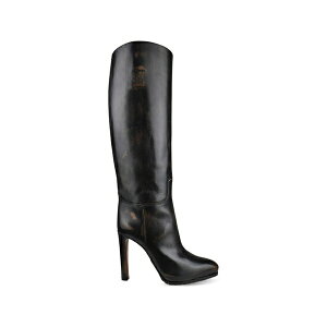 �����t���[���� ���f�B�[�X �u�[�c �V���[�Y Monogrammed almond leather boots Black