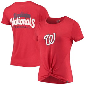 ニューエラ レディース Tシャツ トップス Washington Nationals New Era Women's 2Hit Front Twist Burnout TShirt Red