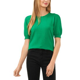 セセ レディース ニット&セーター アウター Women's Crewneck Puff Sleeve Cotton Sweater Electric Green