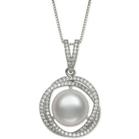 ベル ドゥ メール レディース ネックレス・チョーカー・ペンダントトップ アクセサリー Cultured Freshwater Pearl (11mm) & Cubic Zirconia 18" Pendant Necklace in Sterling Silver Silver