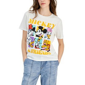 ディズニー メンズ Tシャツ トップス Juniors' Mickey and Friends Short-Sleeve T-Shirt Egret