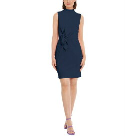 ドナモーガン レディース ワンピース トップス Women's Bow-Detail Mock-Neck Mini Dress Navy