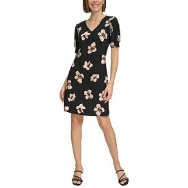 トミー ヒルフィガー レディース ワンピース トップス Women's Floral V-Neck Puff-Sleeve Dress Bal Pnk Mlti