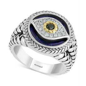 エフィー コレクション レディース リング アクセサリー EFFY&reg; Men's Multi-Gemstone & Diamond (1/10 ct. t.w.) Evil Eye Ring in Sterling Silver & 14k Gold Silver