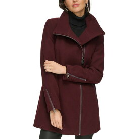 ダナ キャラン ニューヨーク レディース ジャケット＆ブルゾン アウター Women's Asymmetric Zipper Wool Blend Coat Bordeaux