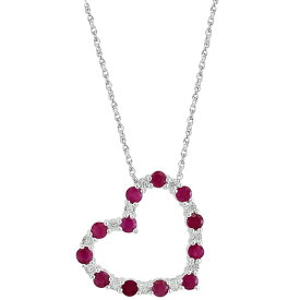 エフィー コレクション レディース ネックレス・チョーカー・ペンダントトップ アクセサリー EFFY&reg; Sapphire & Diamond (1/20 ct. t.w.) Open Heart 18" Pendant Necklace in Sterling Silver (Also available in Ruby and Emerald) Ruby