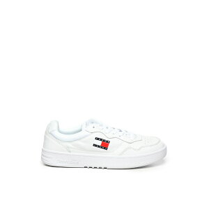 トミー ヒルフィガー メンズ スニーカー シューズ Leather Sneakers With Logo White