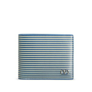 ���@�����e�B�m �K�����@�[�j �����Y ���z �A�N�Z�T���[ Striped vlogo-plaque wallet Blue