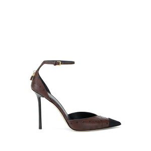 �G���U�x�X�t�����L ���f�B�[�X �p���v�X �V���[�Y Ostrich texture jewelled pumps Brown