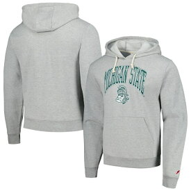 リーグカレッジエイトウェア メンズ パーカー・スウェットシャツ アウター Michigan State Spartans League Collegiate Wear Tall Arch Essential Pullover Hoodie Heather Gray