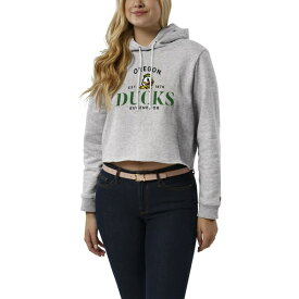 リーグカレッジエイトウェア レディース パーカー・スウェットシャツ アウター Oregon Ducks League Collegiate Wear Women's 1636 Cropped Pullover Hoodie Heather Gray