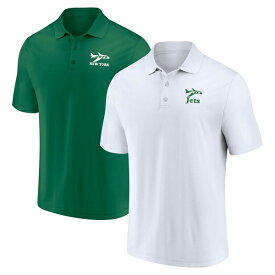 ファナティクス メンズ Tシャツ トップス New York Jets Fanatics Branded Throwback TwoPack Polo Set White/Green