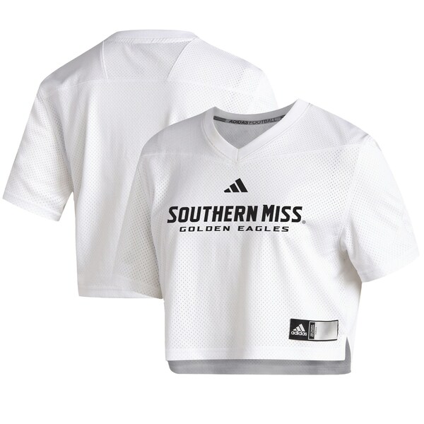 アディダス レディース Tシャツ トップス Southern Miss Golden Eagles adidas Women´s Cropped Jersey Top White