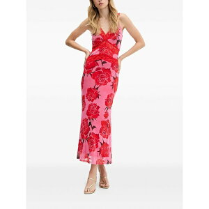 �l�o�[�t���[�h���X�h ���f�B�[�X �����s�[�X �g�b�v�X Lace-detail floral maxi dress Pink