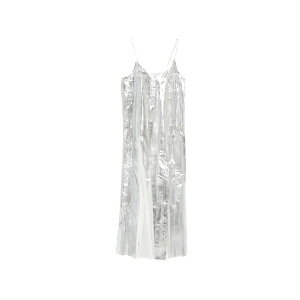 �e�� ���f�B�[�X �����s�[�X �g�b�v�X Yuki metallic-effect midi dress Silver