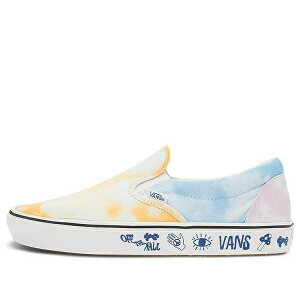 Vans �o���Y �����Y �X�j�[�J�[ �yVans Pastel Tie Dye Comfycush Slip-On 'White Blue' VN0A7TNMB1Y�z �T�C�Y US_M_4