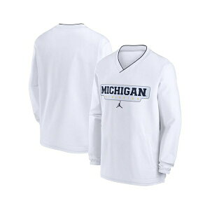 W[_ Y p[J[EXEFbgVc AE^[ Men's White Michigan Wolverines 2024 Sideline Pullover Windshirt White