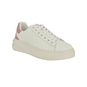 QX fB[X Xj[J[ V[Y Women's Elbina Contrast Heel Platform Lace-Up Sneakers White/Light Pink